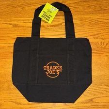 NWT Trader Joe’s BLACK 🎃 Mini Tote Bag *Limited Edition Halloween*