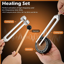 Tuning Forks for Healing Set 128Hz 136.1Hz 256Hz 384Hz Tuning