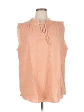 GiGio Women Pink Sleeveless Blouse 1X Plus