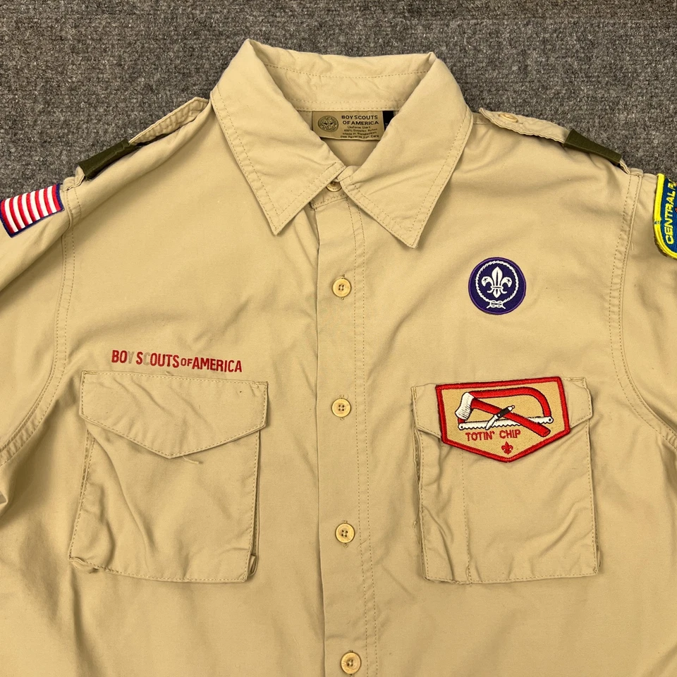 Boy Scouts of America Uniform Shirt Adult Small Button Up Pockets Collared - Image 2 of 4