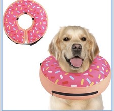 Supet Inflatable Dog Cone Collar Alternative After Surgery, Doggie Donut Med