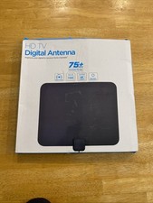 HD TV Digital Flat Antenna - 4K Ready, 75 Miles Extreme Range NEW 