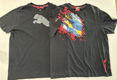 Set Of 2 Puma T-Shirts Scuredia Ferrari Alonso And Cat Logo Both Size XL.