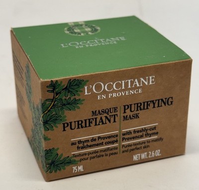 New L'Occitane Purifying Face Mask with Freshly-cut Thyme 75ML NIB SEALED NEW