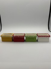 Vintage Pier 1 Ceramic Set of 4 Condiment Dishes- Retro - Picnic - Summer