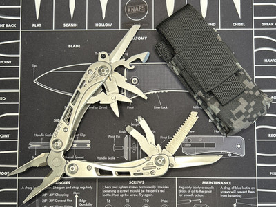 Gerber Ripstop Multi Tool Stainless Folding Pocket Multi Plier VGUC W/Sheath