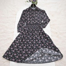 USED PRADA EXCELLENT CONDITION 100% SILK ELASTIC WAIST FLARED DRESS GOOD