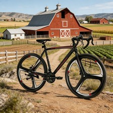 Road Bike Racing Bicycle 700C Shimano 21 Speeds Carbon Steel Frame Disc Brake 9