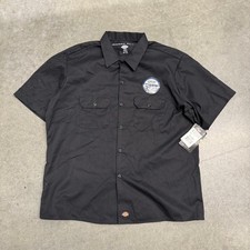 Dickies Flex Mens Short Sleeve Work Shirt Black Button Down 2XL RN20697 CA01095