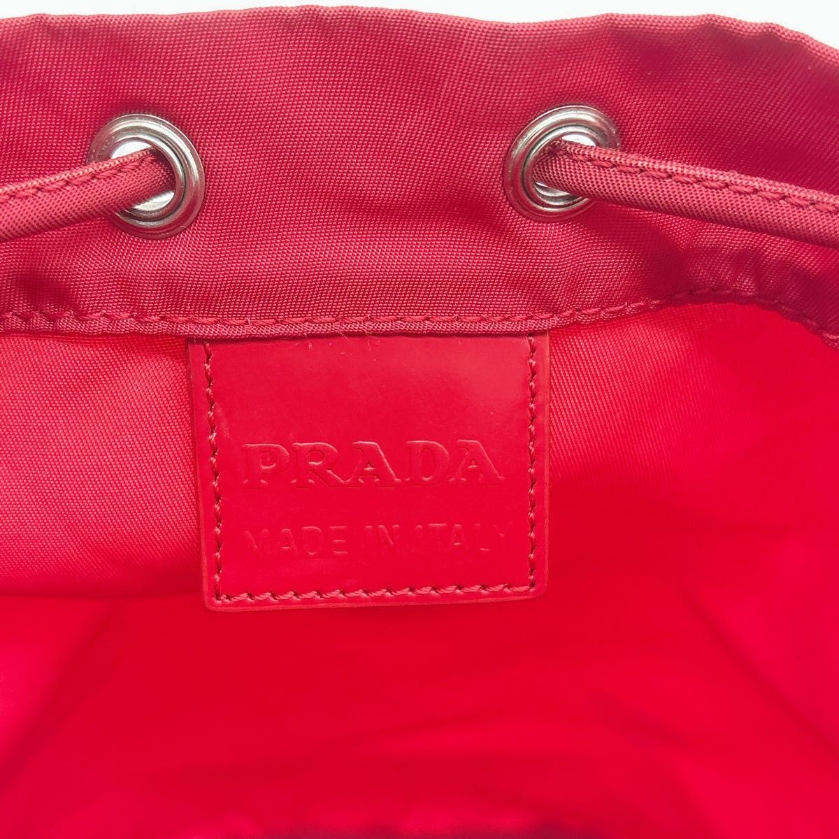 PRADA triangle logo drawstring bag pouch nylon re… - image 15