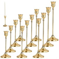 KerzenstäNder Stabkerzenhalter Gold Metall Retro Design Tischdeko 12 StüCk
