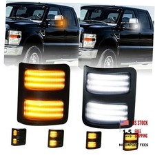 LED Side Mirror Turn Signal Light Compatible with F250 F350 F450 Smoked Lens