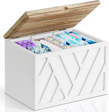 Tampon Holder for Bathroom Decor, Feminine Product Organizer with Lid, Shark Wee