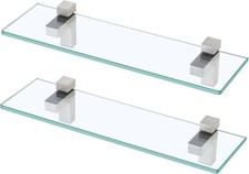 KES Glass Shelf Bathroom Shelves Wall Mounted 40CM Shower Shelf 8MM Thick 2pack