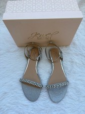 Jewel Badgley Mischka Daria Rhinestone Embellished Evening Flat Sandals Size 9.5