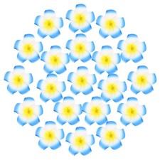 20-Pack Artificial Plumeria Flower Heads, 2.95" Fake Flowers,Yellow Heart Blue