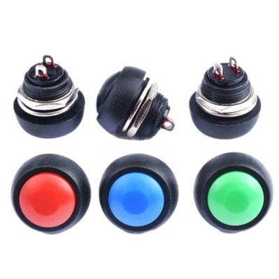 12mm Druck Taster Schalter Schließer Push Button Switch 2PIN 3A 125V OFF-ON Hupe