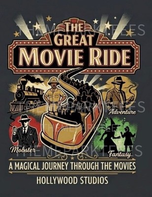 Great Movie Ride Shirt Disney MGM Studios Hollywood Studios Retro Attraction Tee