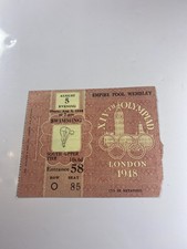 1948 London Olympics Swimming Ticket 5 Aug 10s 6d Wembley