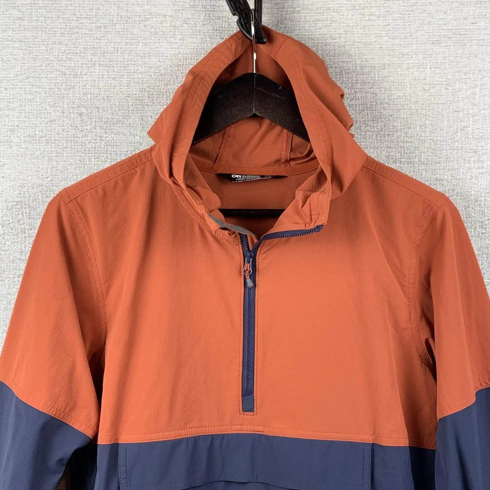 OR Outdoor Research W Ferrosi Anorak Pullover Mens Small Rust Navy Hooded Jacket - Image 2 of 4
