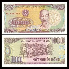 Vietnamese Dong 1000 1 Thousand  Banknote 1988 Vietnam VND Uncirculated UNC