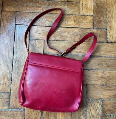 Rare Vintage YVES SAINT LAURENT YSL 1990s Red Leather Bag Heart