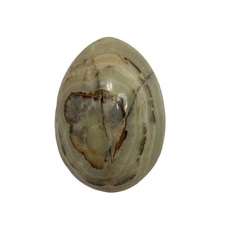 Vintage Polished Hand Carved Stone Egg 2.5 in Tall