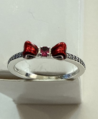 Pandora Disney Princess Snow White Red Bow Ring 193652C01 Silver 58 8.5 ...