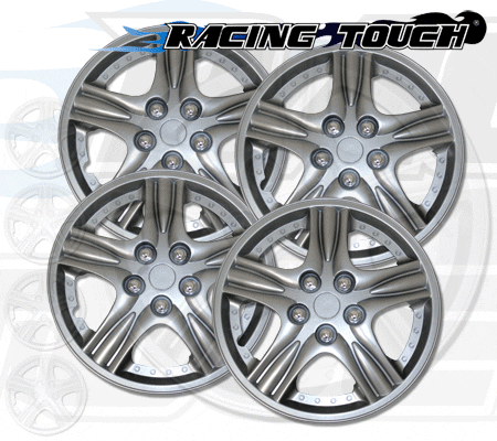 Wheel Cover Replacement Hubcaps 15" Inch Metallic Silver Hub Cap 4pcs Set #510 - Picture 1 of 5