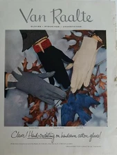 1952 women's Van Raalte hand-sewn cotton gloves Coronet Castanet solo styles ad