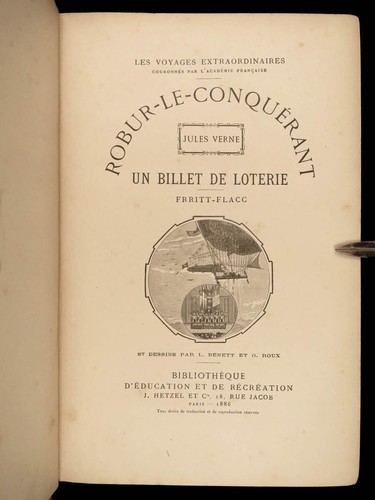 1887 Jules Verne 1st ed Robur the Conqueror Extraordinary Voyages Hetzel RARE - Picture 10 of 24