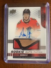 2019-20 UD Premier Adam Boqvist Rookie Patch Auto /149 RPA CBJ Hawk Panthers