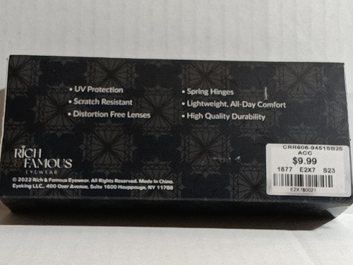 New "Rich & Famous" Premium glasses Frames (+2.50) w/Spring Hinges $9.09ea - Picture 11 of 12