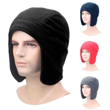 Winter Windproof Soft Warm Fleece Beanie Cycling Hats Skull Cap with Ear Flaps