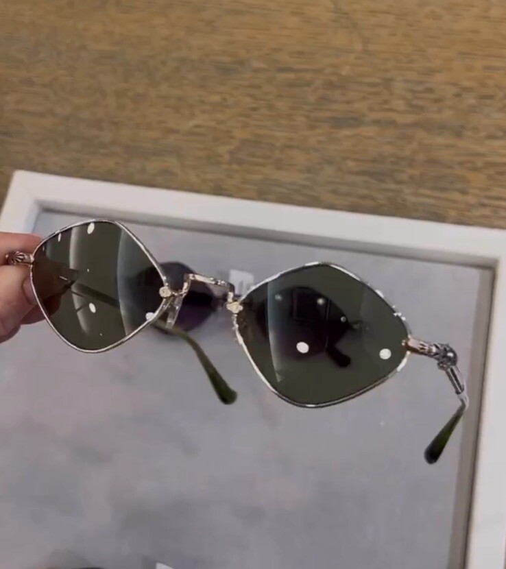 Chrome Hearts Diamond Dog Sunglasses Authentic Grey Silver