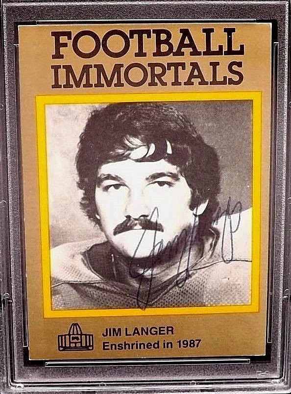 1985 FOOTBALL IMMORTALS CARD #141 HOF JIM LANGER PSA/DNA SIGNED POP 2 DOLPHINS - Image 3 of 4
