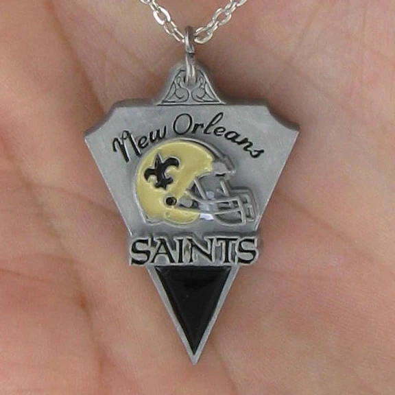 Collar NEW ORLEANS SAINTS - Dije de peltre en cadena NFL Fútbol Fleur de Lis Foto 4 de 4