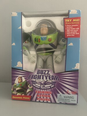 BUZZ LIGHTYEAR Disney Toy Story bewegliche sprechende Actionfigur Flügel selten Vintage