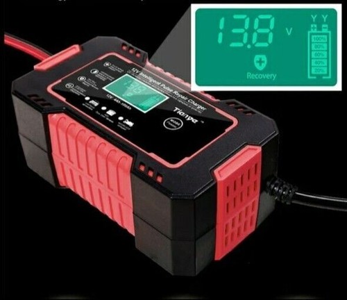 Caricabatteria Automatico 12V 6A Ripara Impulsi Auto Moto Camion Barca AGM - Imagen 5 de 7