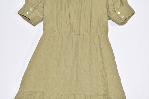 Madewell Olive Green Cotton Tiered Midi Dress - Size 2 Cottagecore Boho - Picture 11 of 16
