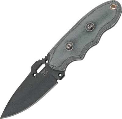 TOPS Covert Anti-Terrorism Fixed Black Spear Pt Blade Micarta Handle Knife 200