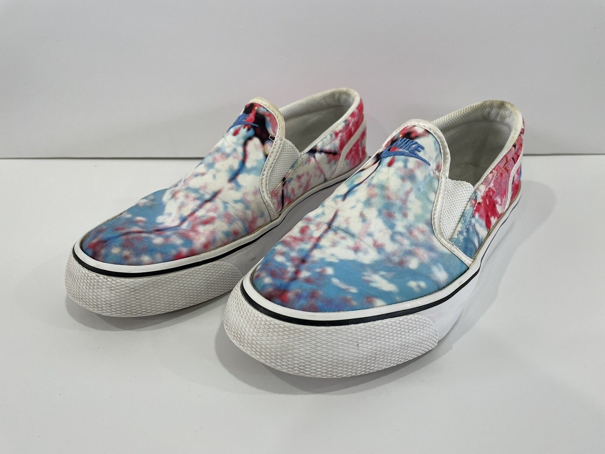 Nike Toki Slip On Shoes Sneakers Cherry Blossom Pink and Blue