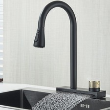 Matte Black Kitchen Faucet Swivel Sink Mixer Tap Pull Down Sprayer Single Handle