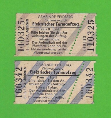 Gemeinde Feldberg (Schwarzwald) ~ 2 Aussichtsturm Fahrkarten - Deutschland