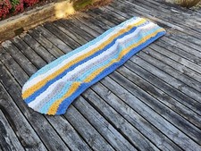 Chunky Afghan 28 x 92 Hand Knit Crochet Blank...