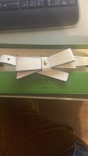 NWT Original KATE SPADE Bow Belt SZ S/M KS2100224CB Off White 3/4" width Boxed