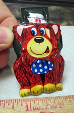 vintage 1960s Fun Animal metal lithographed BEAR, Made in Japan, metal 3 in tall