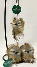 Kurt Adler Owl Ornaments Brown White Set Of 3