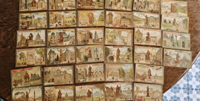 Lot Of 34 Old Chromos Image Coffee Beans Chocolate Gourmets Trebucien 