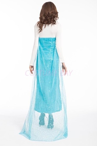 Womens Frozen Elsa Anna Dress Cape Queen Costume Cosplay Book Week AU Halloween - Picture 39 of 39